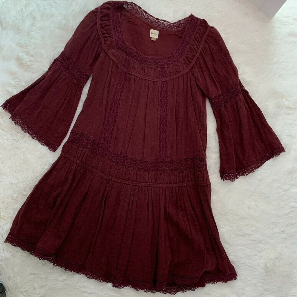 La Vie by Rebecca Taylor 3/4 Sleeve Lined Dress